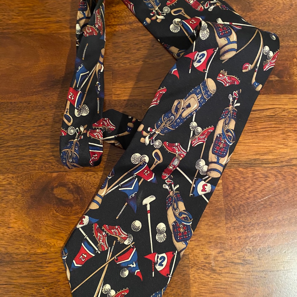 Pebble Beach Mens Golf Tie Silk Novelty Design